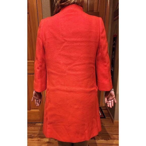 Vintage Pauline Trigere Bergdorf Goodman Large Vermillion Wool Coat Union Made - Picture 5 of 14